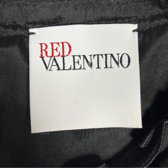 Red Valentino Dress Pleated Layered Womens Size 2 Black Ruffle Collar Wool Blend - Picture 3 of 16